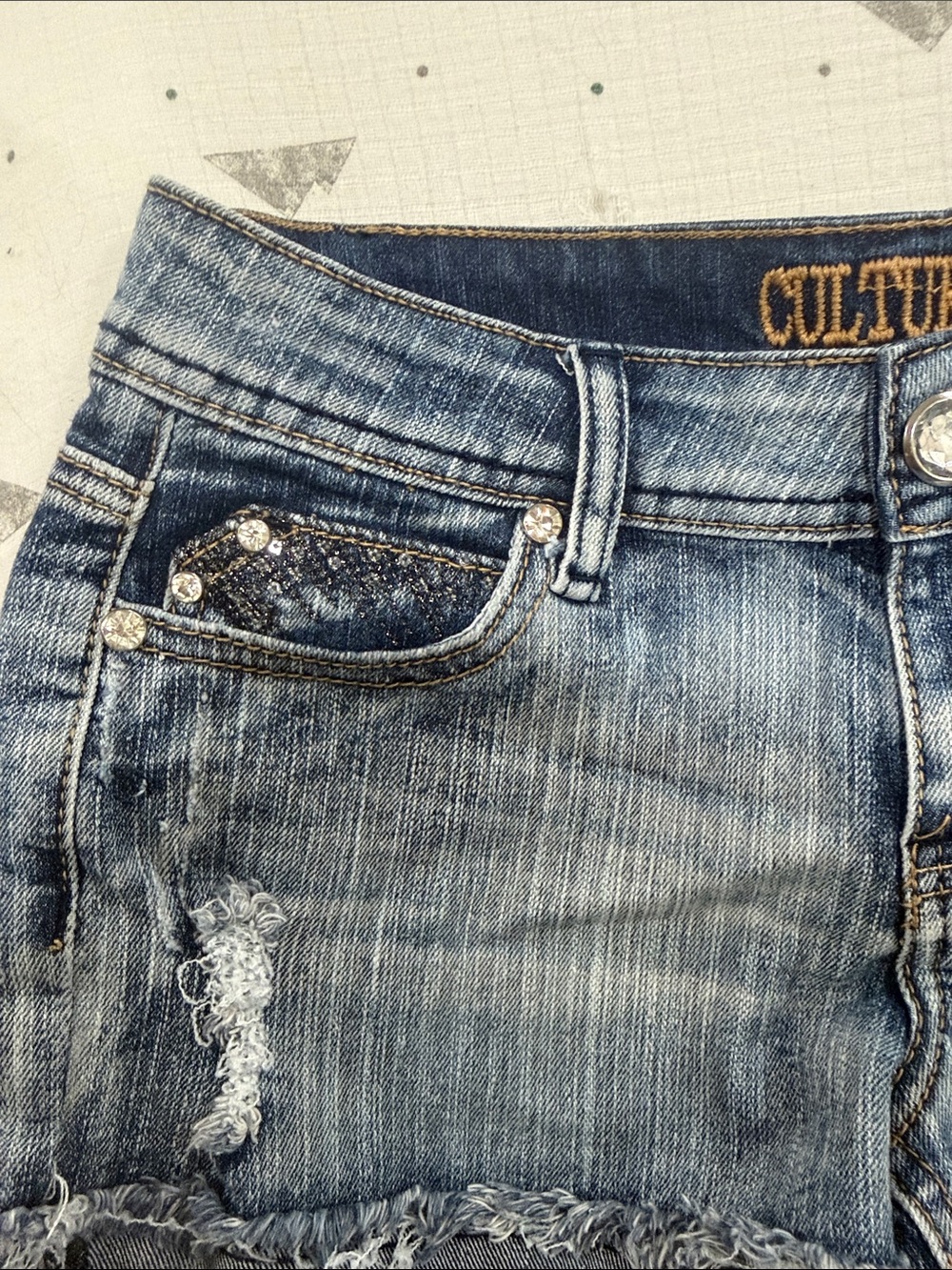Culture Haze Women's Light Blue Distressed Denim Shorts - Picture 2 of 8